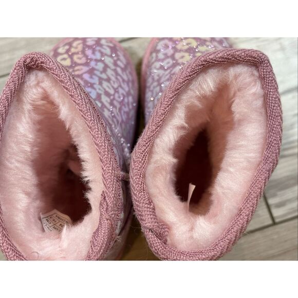 Weestep Girls pink leopard casual winter snow boots size 8 - Picture 7 of 9